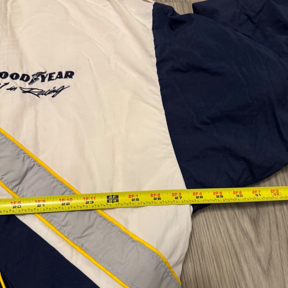 Vintage 90s Goodyear Racing Bomber Jacket Navy White XXL Made in USA - Picture 5 of 8